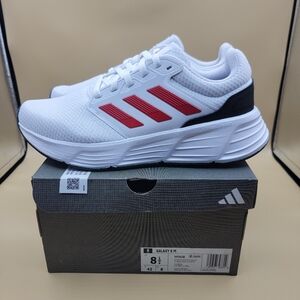 Adidas Galaxy 6 Men's Running Shoes Size 8.5 White Red Black HP2428 Walking New